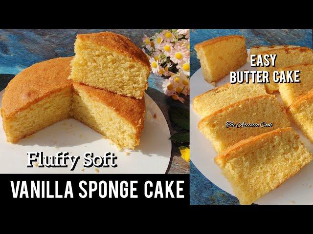 Vanilla Sponge Cake Recipe | Soft Easy Butter Cake Recipe | Perfect Sponge Cake Recipe