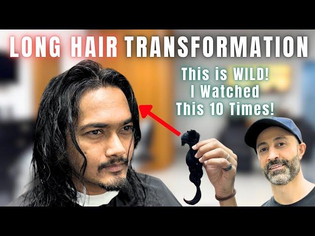 Long to Short Men's Haircut Transformation | Classic Hairstyle by Best Barbers in Dubai 
