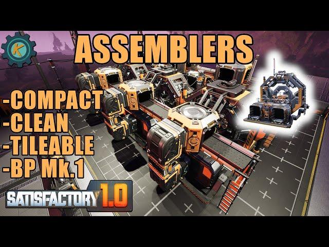 Early Game Assemblers Blueprint - Compact, Clean, & Tileable - Mk.1 BP - Satisfactory 1.0