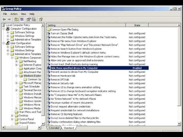 how to hide drives in windows 7,xp,vista,2000