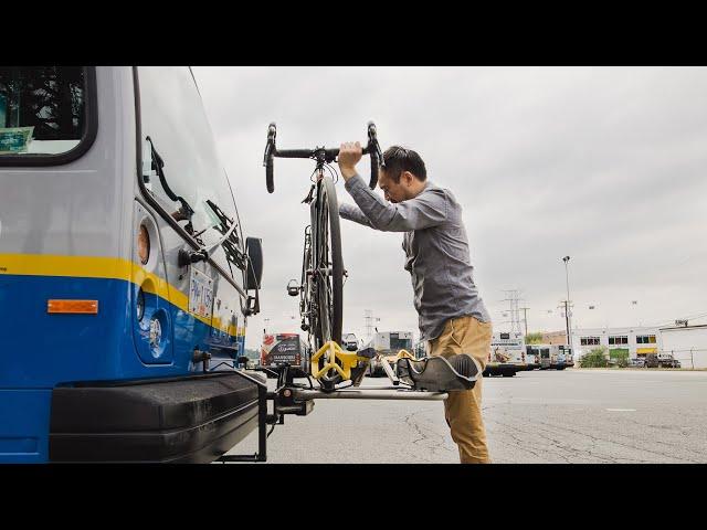 How to use the bike rack on the bus