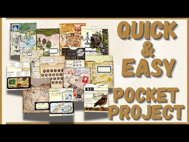 QUICK & EASY - MASS MAKE - POCKET PROJECT - BEGINNER TUTORIAL #papercraft #junkjournalideas