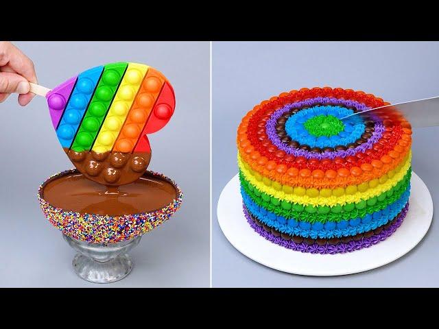 Amazing Rainbow Cake Decorating Recipes For NEW YEAR |  How To Make | Awesome Cake Tutorials