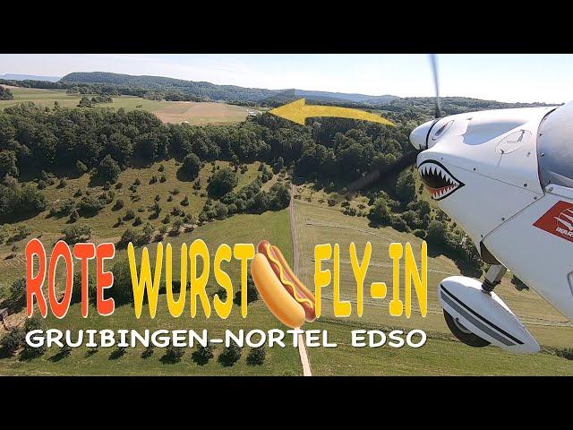 Rote Wurst Fly In auf dem Nortel | Ultraleichtflugzeug Ikarus C42