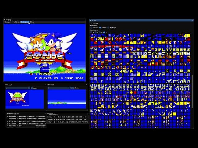 Debug Menus in my Mega Drive Emulator