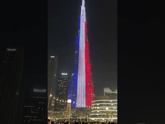 Burj Khalifa lights up France Flag | Bastille Day 2024 