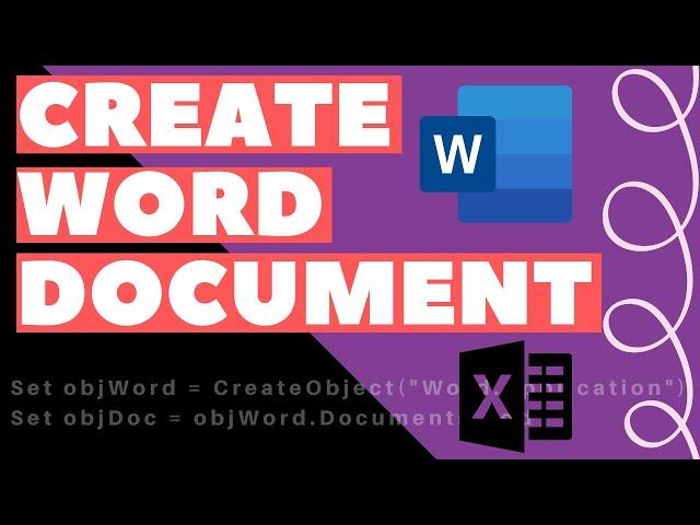 Excel VBA Macro: Create Word Document (and Write with Excel)