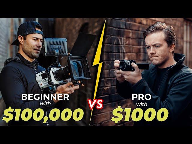 Beginner with $100,000 FILM Gear vs PRO with $1000 Camera