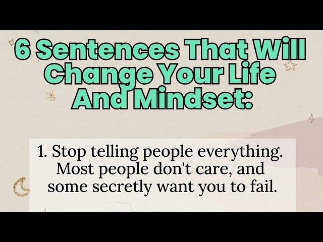 6 Sentences that will change your life and mindset | Life changing quotes | Quotes #Quoteswithtimci