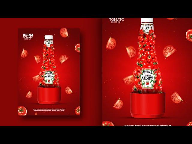 Heinz Tomato Ketchup Poster Design | Photoshop Tutorials