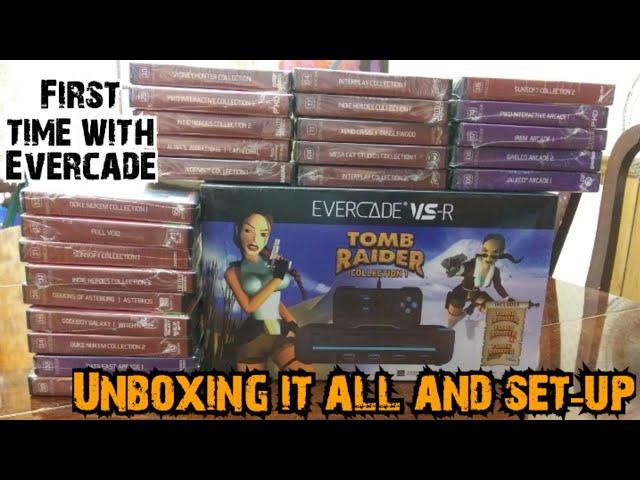 Unboxing the Evercade VS-R Tomb Raider collection bundle and more evercade games + set-up