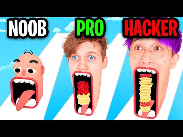 NOOB vs PRO vs HACKER In PANCAKE RUN! (ALL LEVELS!)