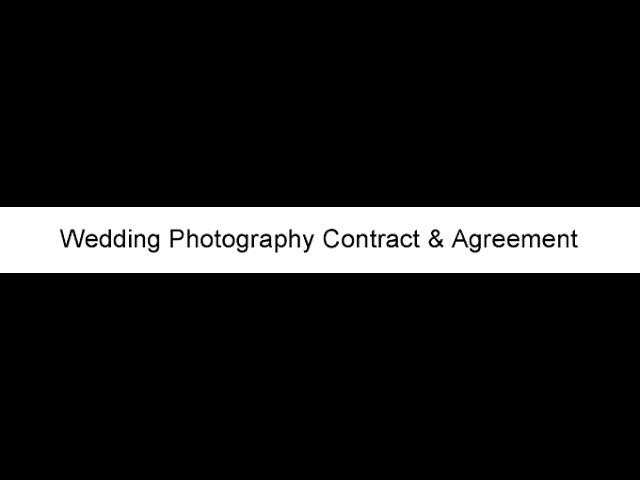 Wedding Photography Contract