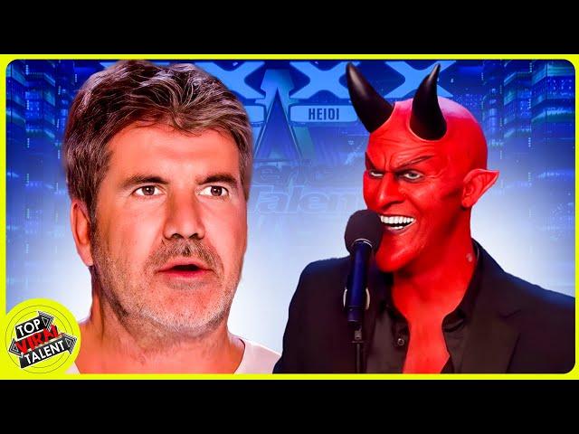 DEVIL SINGER SHOCKS SIMON COWELL with his ANGELIC VOICE!