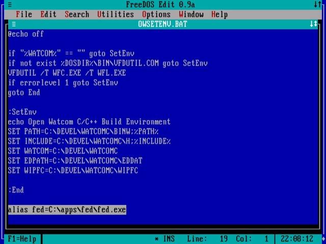 How I write programs on FreeDOS