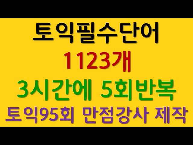 토익 필수단어를 3시간에 5회 반복합니다.