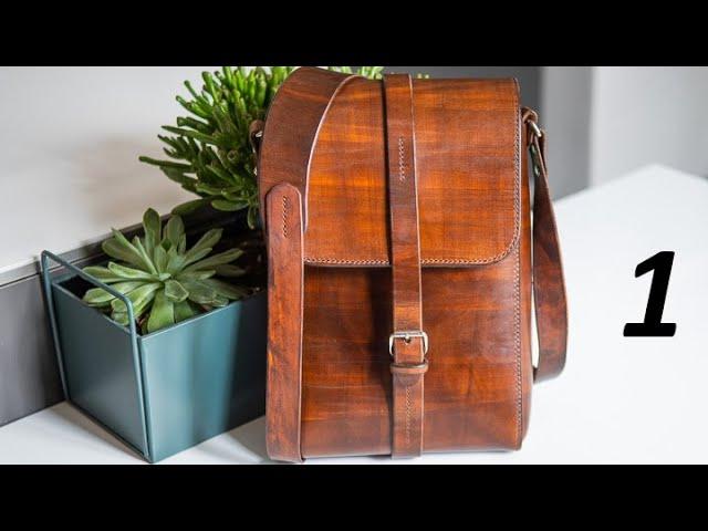 [1/2] Making a sturdy EDC hip bag / satchel - Vegtan leather DIY