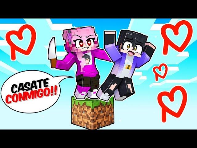 ¡1 CHICO vs 1 FAN LOCA en UN BLOQUE en MINECRAFT!  SRJUANCHO VS FAN LOCA EN MINECRAFT