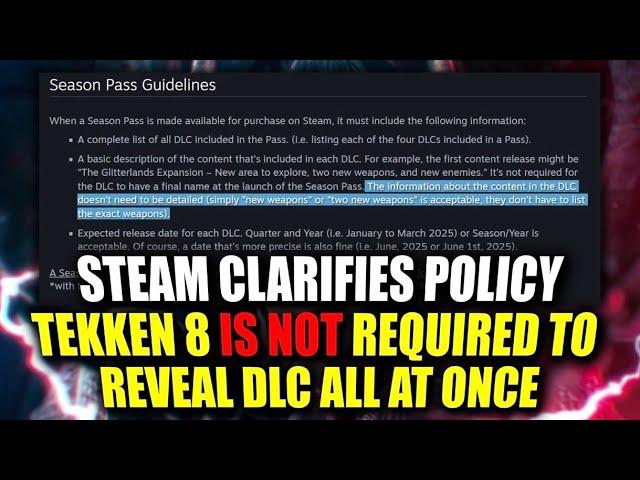 Tekken 8 ISN'T Required To Reveal DLC At Once! Steam Clarifies It's Season Pass Policy