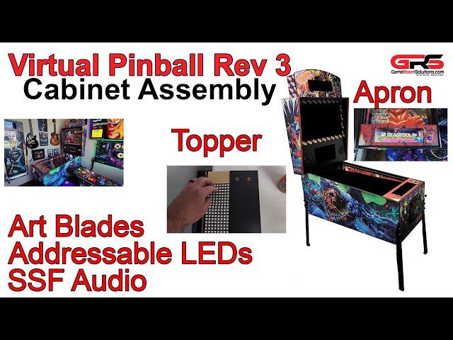 GRS Virtual Pinball Rev 3 Cabinet Assembly - LEDs, Topper, Apron, and SSF