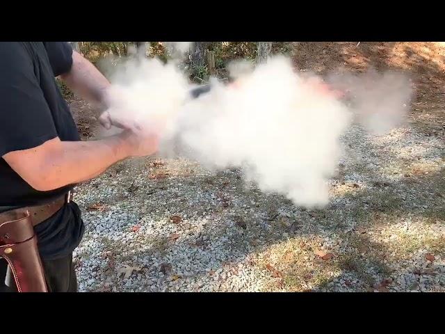 Firing a Black Powder Revolver 1858 Remington New Army .44 Caliber Pietta