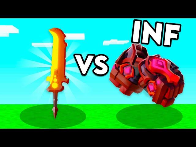 1 Rageblade vs INF OP GAUNTLETS.. (Roblox Bedwars)