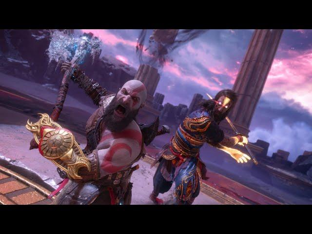 Ω (WORLDS FIRST) True level 1 no upgrades Kratos VS Tyr max difficulty GOWR Valhalla Ω