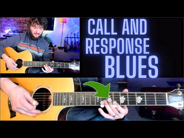 Easy Call and Response Blues Guitar Lesson - How to play blues by yourself