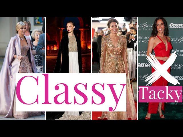 Classy vs. Tacky: Meghan Markle Rewears UGLY Red Carolina Herrera Dress at LACH Gala