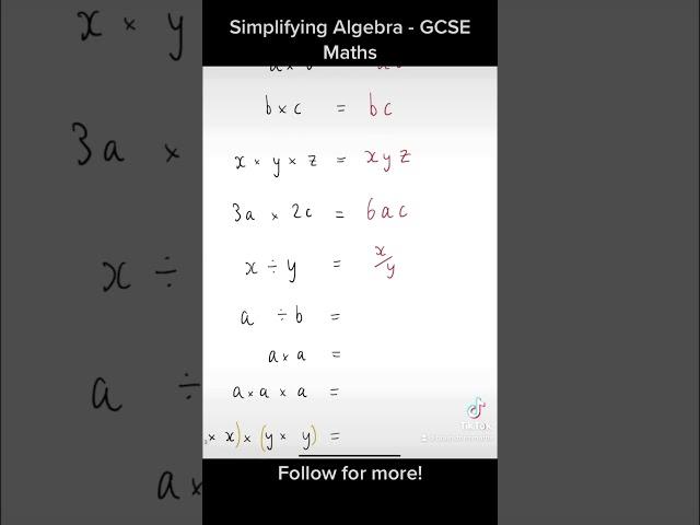 Simplifying Algebra - GCSE Maths #shorts #maths #gcsemaths