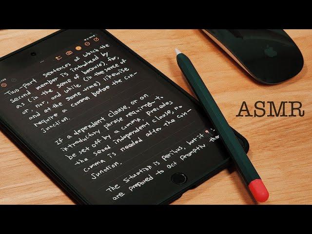 1H-ASMR: iPad Writing Sounds | Dark Mode | Mini 5 & Pencil Sound