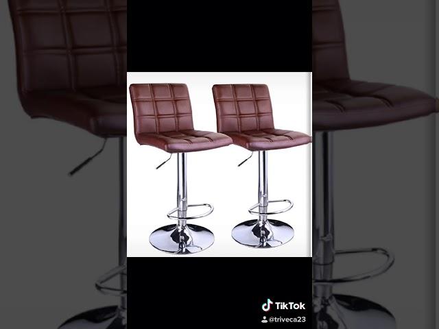 Leather Adjustable Bar Stools on Amazon ! Set of 2 Counter Height Swivel Stool All colors available