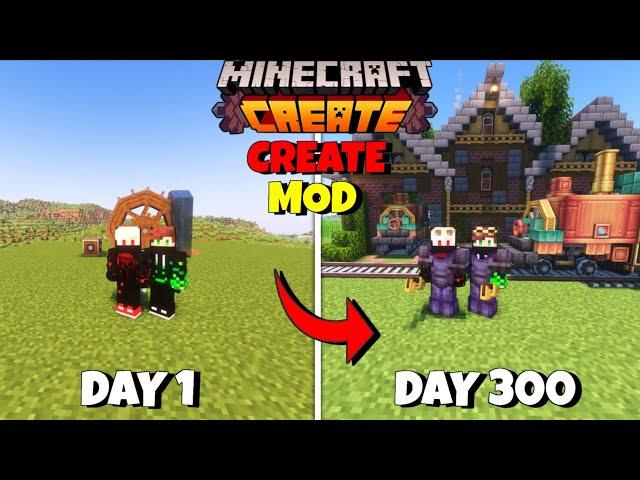 We Survived 300 Days In CREATE MOD In Minecraft Hardcore | Duo 100 Days