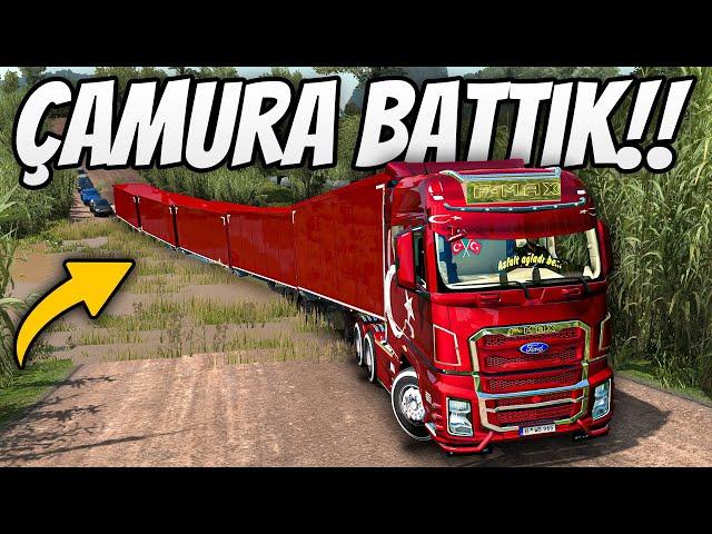 5 DORSE İLE ÇAMURA BATARSAN NE OLUR  MODİFİYELİ FORD F-MAX | ETS 2 ÖLÜM YOLLARI MODU