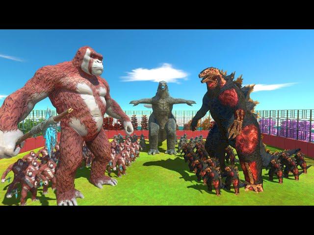 Growing Zombie GODZILLA VS Skar King VS Godzilla 2014 - Godzilla Size Comparison - ARBS