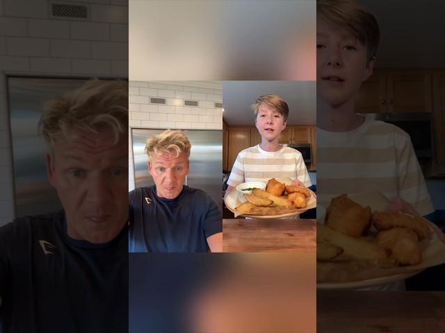 Colour me impressed !! Those fish and chips look good !! #gordonramsay #cooking