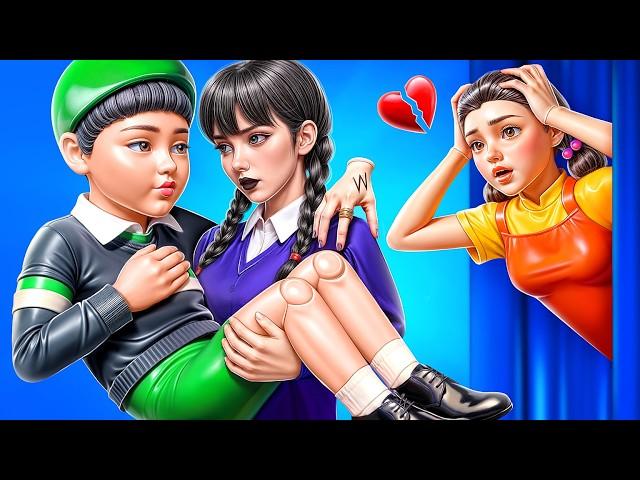 Wednesday fell in love in Squid Game! Good Couple vs Bad Couple