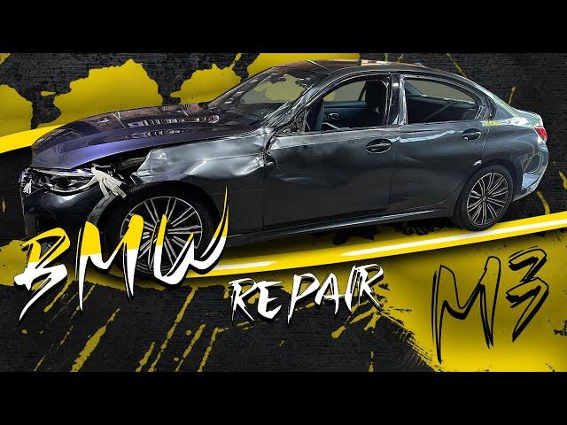 BMW M3. Left side repair. Ремонт левой стороны.