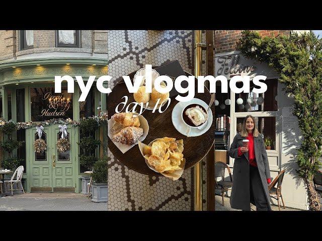 christmas in west village  cafe hopping, cocktails and festive shopfronts | nyc vlogmas 10