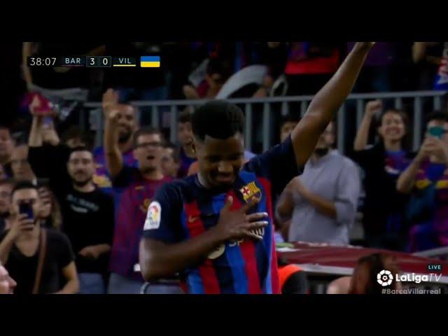 Goal Ansu Fati vs villareal 3-0 | Barcelona vs Villareal