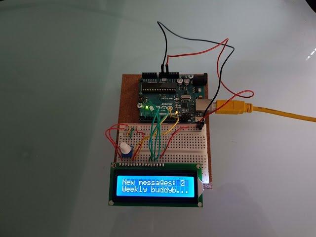 Arduino: Display Gmail messages on LCD with Python!