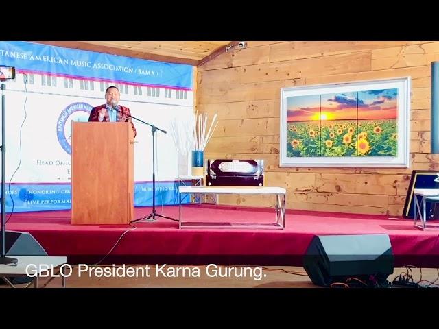 GBLO President Karna Gurung Addressing BAMA honorary event on April 16,2022 in Kentuky.