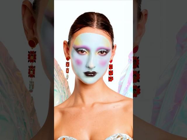 Creating A Mask With Makeup   #pidgindoll #makeup #makeupmask #bluefairy #halloween