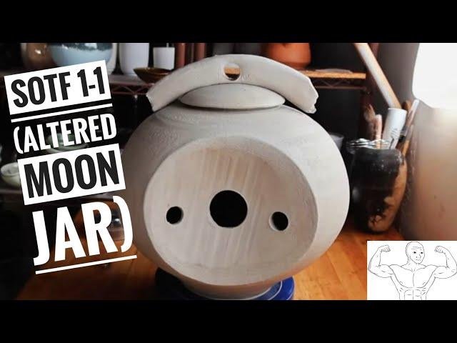 SOTF 1-1 sculpted moon jar (throwing 25 lbs)