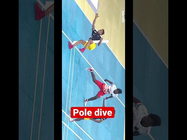 Pole dive in ultimate kho kho league || kho kho || kho kho game || kho kho pole dive