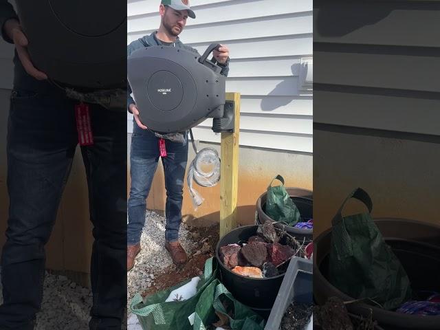 Hose reel install as easy as that! #lawn #hose #water #garden #gardening #grass #shorts #watering