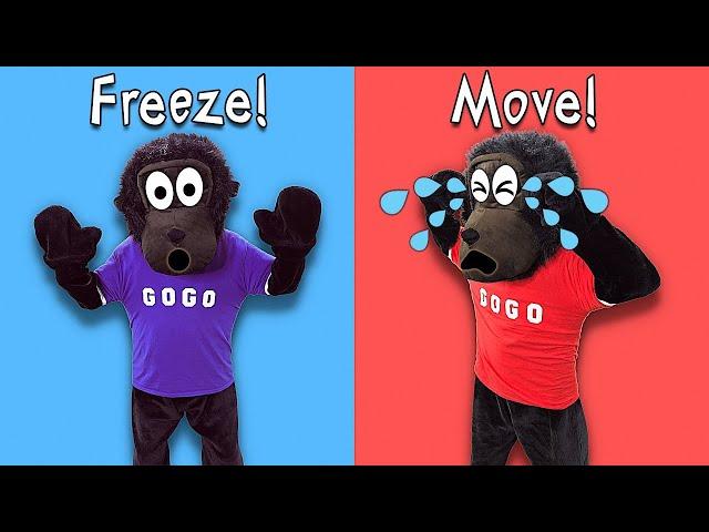  Freeze Dance | Action Songs For Kids | Brain Breaks | Gogo Gorilla Kids Music & Educational Videos