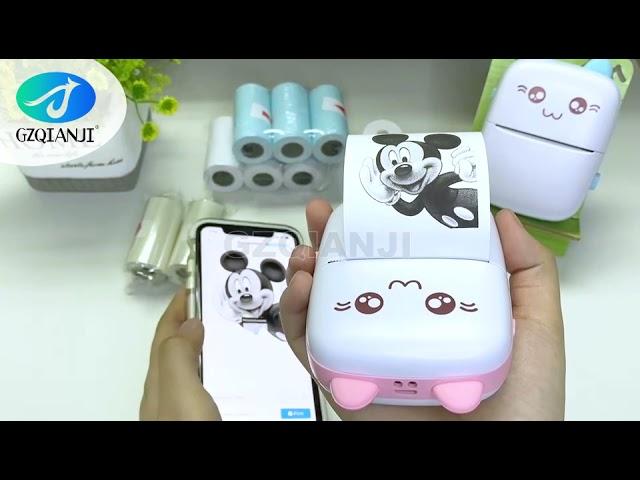 Portable Mini Wireless Thermal Photo Printer Pocket Cute Sticker Printers Paper Roll For Android iOS