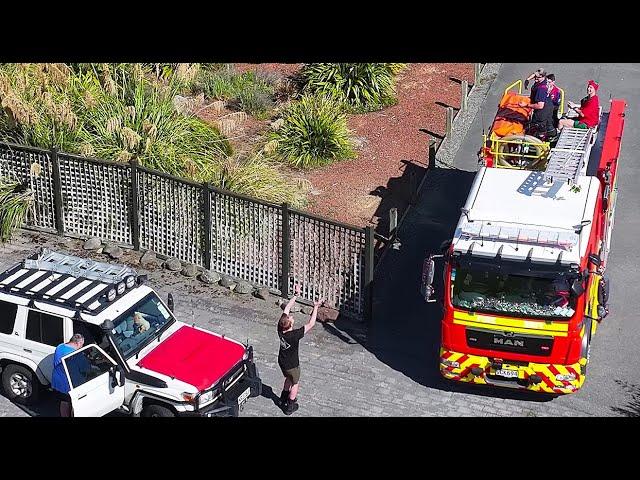 NZDF Waiouru Fire Brigade distributing Xmas day Cheer