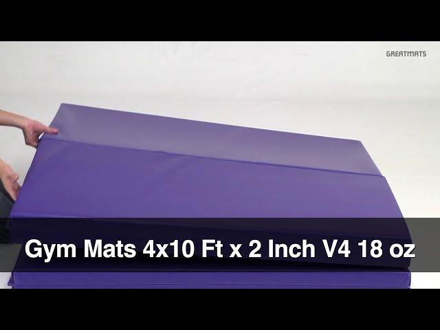 Greatmats 4x10 feet by 2 inch thick Folding Gym Mats with connector strips